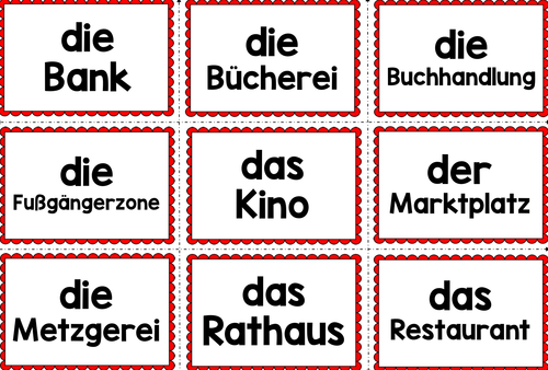 German Vocabulary Cards 5 Teaching Resources