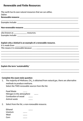 GCSE Chemistry - C10 Triple science worksheets | Teaching Resources