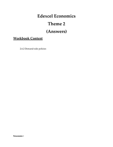 Edexcel Economics Theme 2: 2.6.2 Demand-side policies