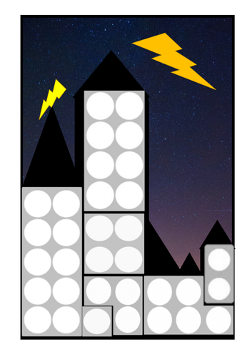 Numicon city outline match - superheroes