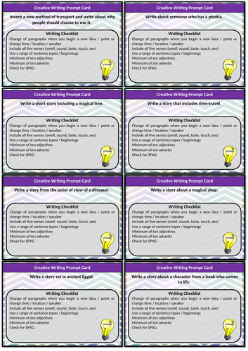 Creative Writing Prompt Cards | Teaching Resources