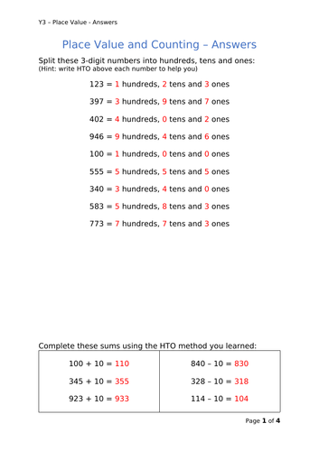 Y3 Maths - Place Value