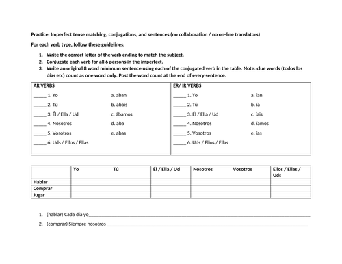 practice-worksheet-imperfect-tense-spanish-teaching-resources