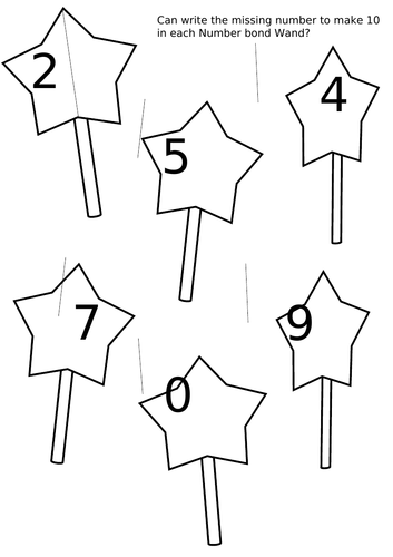 Number bond Wand worksheets 10 20 and 100 | Teaching Resources