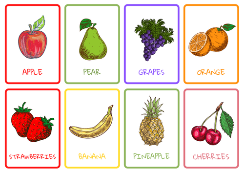 24x Pdf Fruit & Veg Themed Flash Cards. Esol. English Functional Skills 