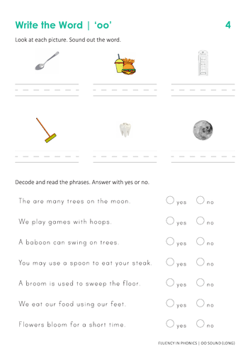 phonics oo sound resources teaching resources