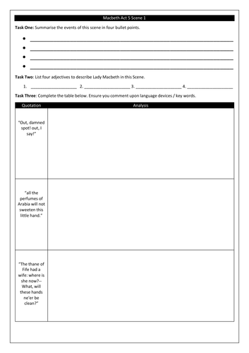 Macbeth Worksheets | Teaching Resources