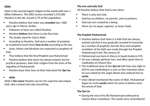 KS3 - Creation // Judaism, Christianity & Islam