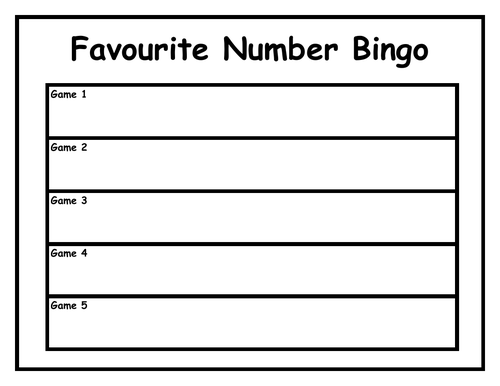 Favourite Number Bingo! | Teaching Resources