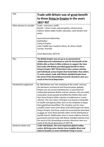 essay questions on british empire