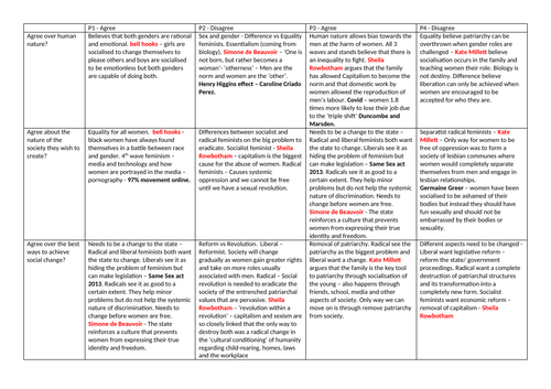 feminism a level politics essay plans