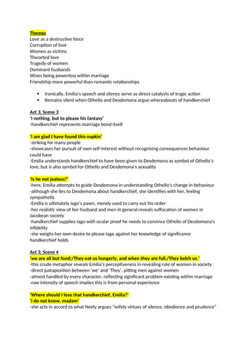 AQA A Level English Literature Othello Revision | Teaching Resources