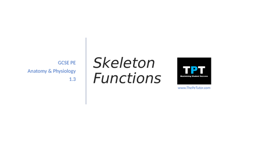 AQA GCSE PE - Functions of the Skeleton | Teaching Resources