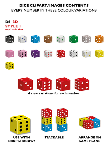 DICE CLIPART | Teaching Resources