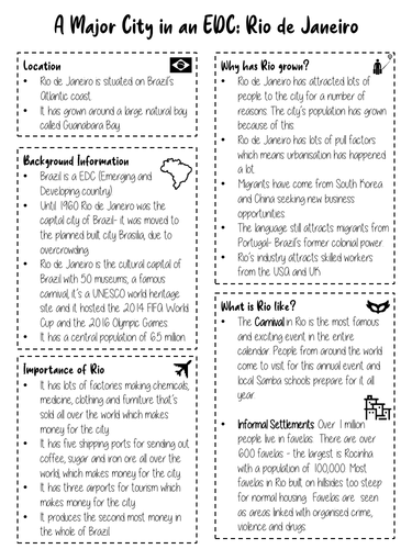 Rio de Janeiro Knowledge Organiser