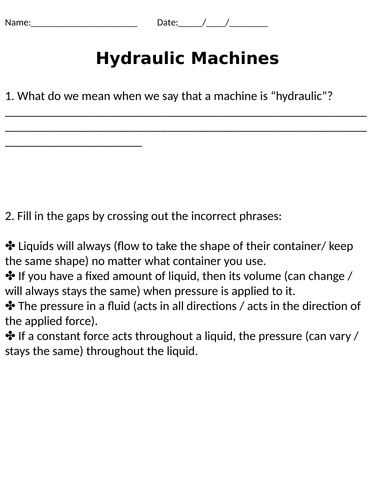 KS3 Science | 3.1.4 Pressure - Lesson 5 - Hydraulics FULL LESSON ...