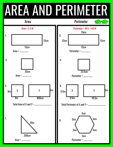 Same Area Different Perimeter Worksheets