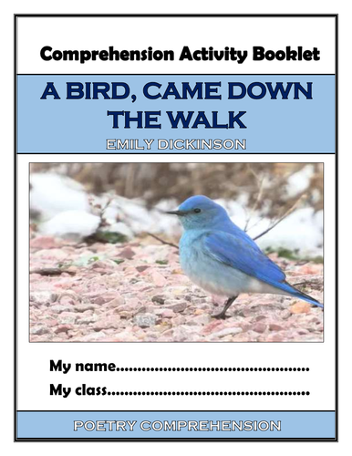 A bird, came down the walk - Comprehension Activities Booklet!