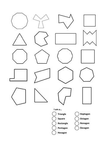 2D Shape Identifier Worksheet | Teaching Resources