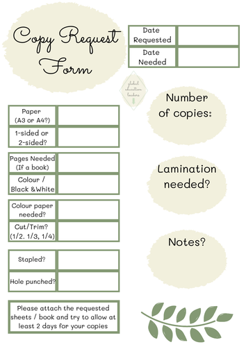 Copy request form