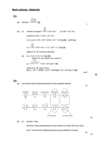 A level Physics - Mechanics and materials (Chapter 11) Materials - Assessment