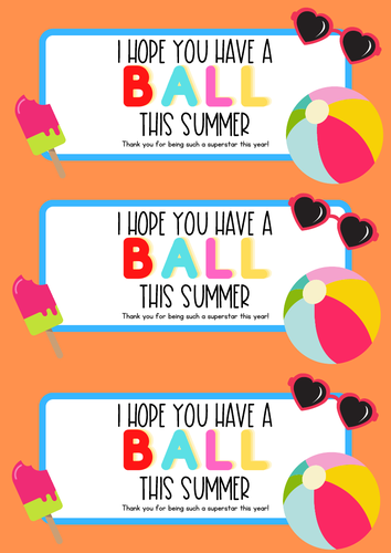 Have a ball this summer gift tag Teaching Resources