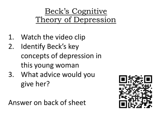 Psychopathology 4 - Cognitive explanation and treatment for depression