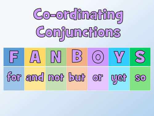 Co-ordinating Conjunctions - Fanboys Poster | Teaching Resources