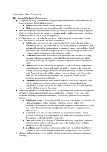 A Level Geography Ecosystems revision notes (WJEC/ Eduqas)