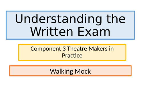 Walking Mock - GCSE EDEXCEL Drama - Written Paper, The Crucible and WIB