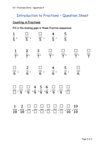 Y3 Maths - Introduction to Fractions | Teaching Resources