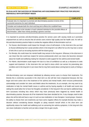 hsc-u5-d1-controlled-assessment-example-answer-teaching-resources