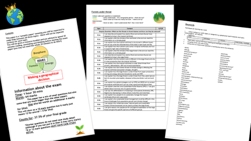 Edexcel B Geography Paper 3 Checklist Key Word And Booklet Teaching 