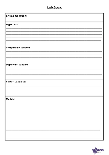 Lab Book Template - Multipurpose | Teaching Resources