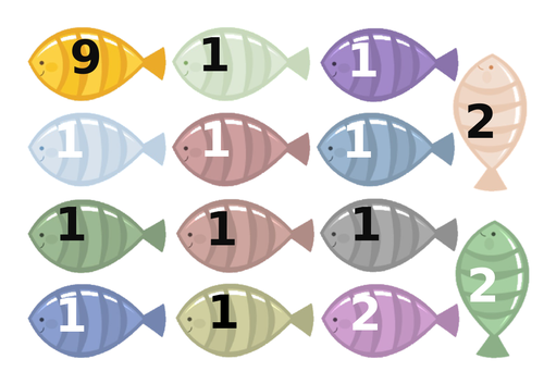 Matching  numbers under the sea themed