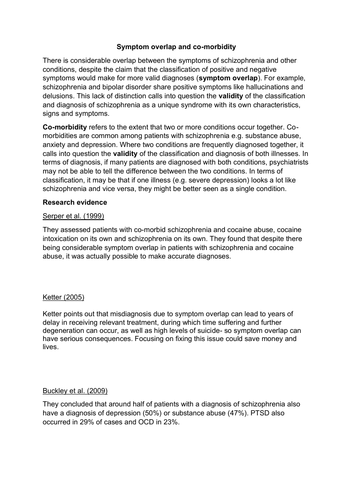 AQA A-Level Psychology Schizophrenia – Reliability and Validity of ...