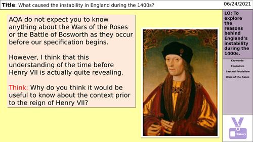 AQA Tudors 1C - Wars of the Roses