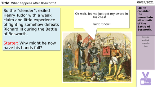 AQA Tudors 1C - Aftermath of Bosworth