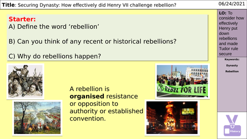 AQA Tudors 1C - Henry VII Rebellions