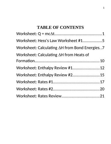 12 WORKSHEETS Grade 12 Chemistry Equilibrium & Chemical Equilibria Unit WITH ANSWERS