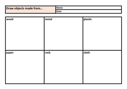 Materials - Draw objects made from...