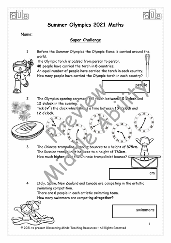 Year 3 Summer Olympics Maths : All Topics | Teaching Resources