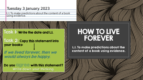 Year 3/4 Literacy - How to Live Forever - Lesson 2 - FREE | Teaching ...