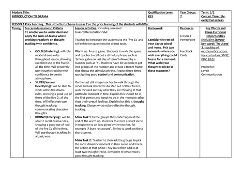 Introduction to Drama for Year 7 | Teaching Resources