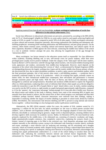 sociology a level education past paper