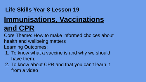 Year 8 Life Skills Lessons | Teaching Resources