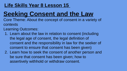 Year 8 Life Skills Lessons | Teaching Resources