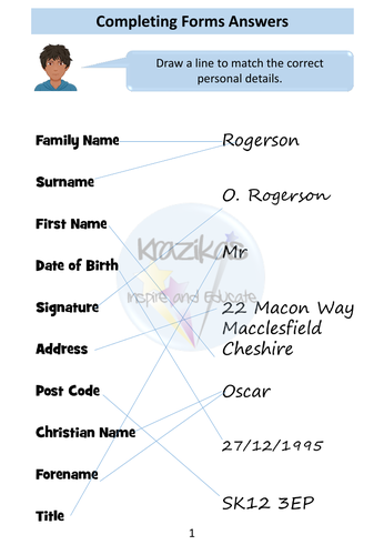 Functional Skills English - Entry Level 2 Writing - Form Filling ...