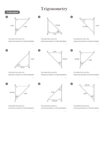 Trigonometry Worksheet + Answers (Higher GCSE) | Teaching Resources