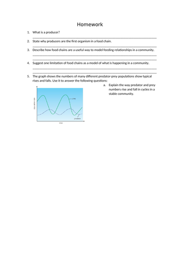 AQA GCSE Biology (9-1) B17 Organising an ecosystem - B17.1 Feeding ...